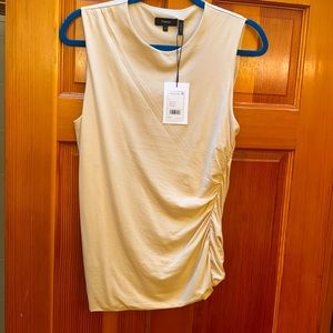 “Twist” sleeveless top, Theory, size M, shirred side.